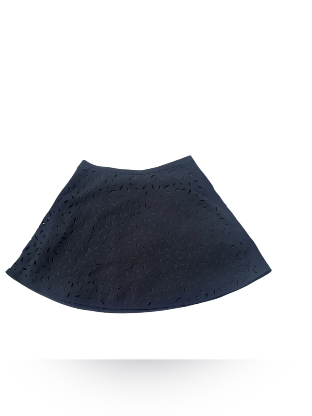 Banana Republic Navy Blue Vegan Suede Laser Cut A-Line Skirt 6 NWOT